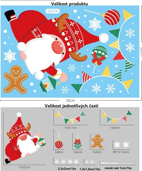 Vianočné nálepky na okno - Santa Claus - rôzne motívy na výber Varianta: Varianta 10