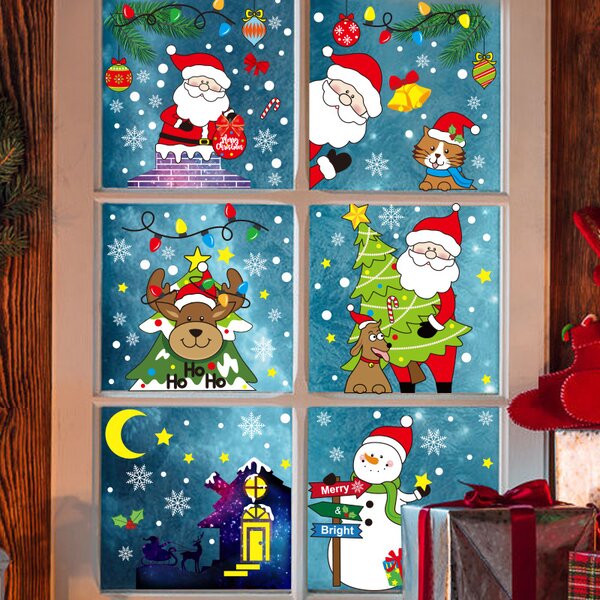Vianočné nálepky na okno - Santa Claus - rôzne motívy na výber Varianta: Varianta 10
