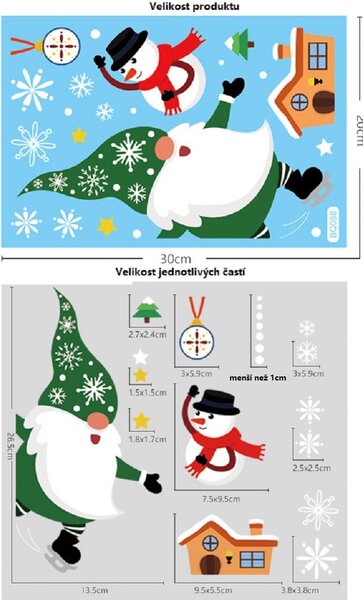 Vianočné nálepky na okno - Santa Claus - rôzne motívy na výber Varianta: Varianta 10