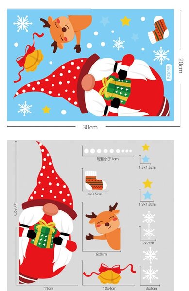 Vianočné nálepky na okno - Santa Claus - rôzne motívy na výber Varianta: Varianta 10