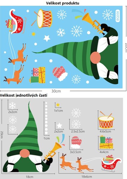Vianočné nálepky na okno - Santa Claus - rôzne motívy na výber Varianta: Varianta 10