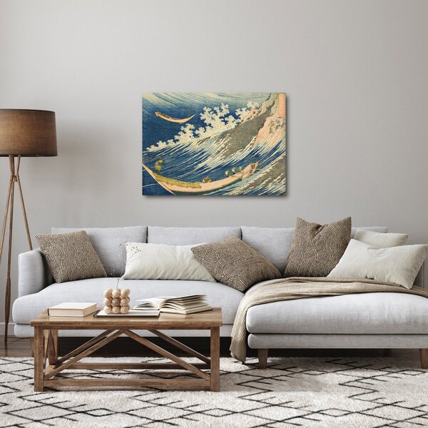 Obraz - Katsushika Hokusai, Fishing Boats at Choshi in Shimosa (Soshu Choshi) , reprodukcia (70x50 cm)