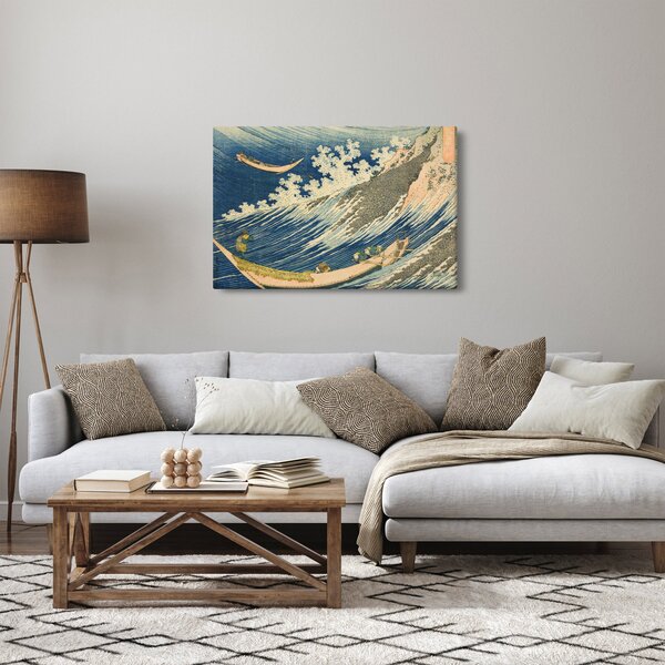 Obraz - Katsushika Hokusai, Fishing Boats at Choshi in Shimosa (Soshu Choshi) , reprodukcia (90x60 cm)