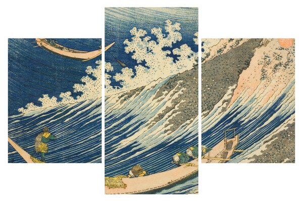 Obraz - Katsushika Hokusai, Fishing Boats at Choshi in Shimosa (Soshu Choshi) , reprodukcia (90x60 cm)