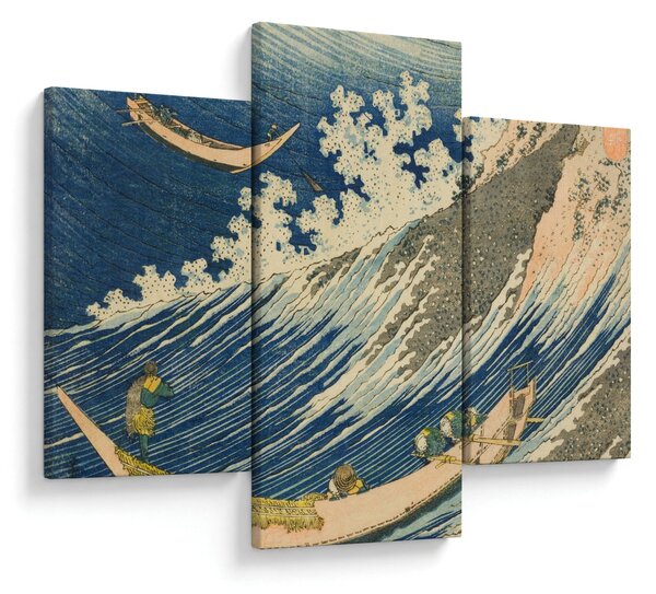 Obraz - Katsushika Hokusai, Fishing Boats at Choshi in Shimosa (Soshu Choshi) , reprodukcia (90x60 cm)