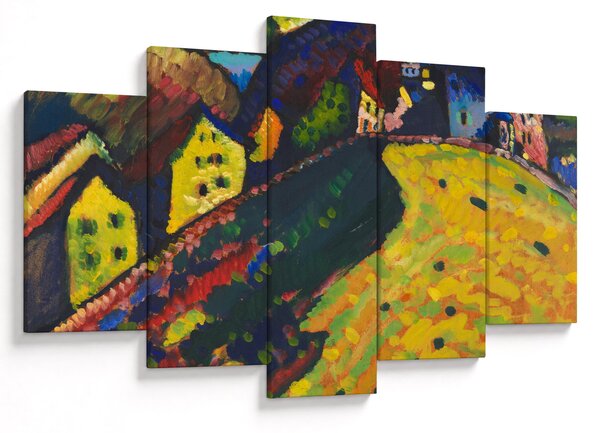 Obraz - Vasily Kandinsky, Houses at Murnau, reprodukcia (150x105 cm)