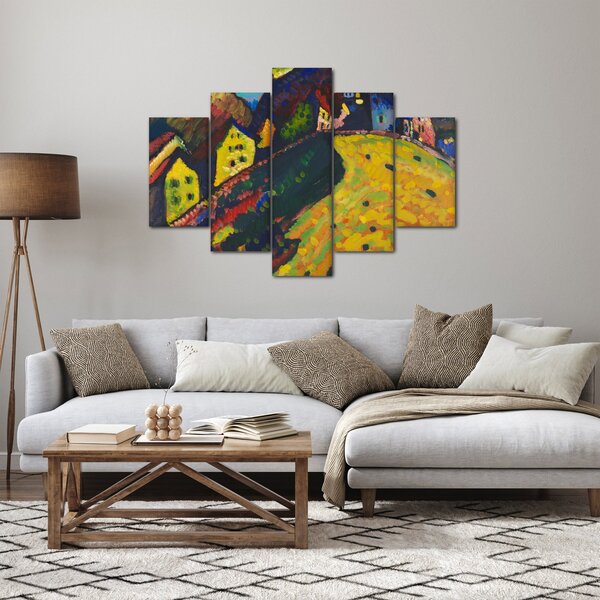Obraz - Vasily Kandinsky, Houses at Murnau, reprodukcia (150x105 cm)