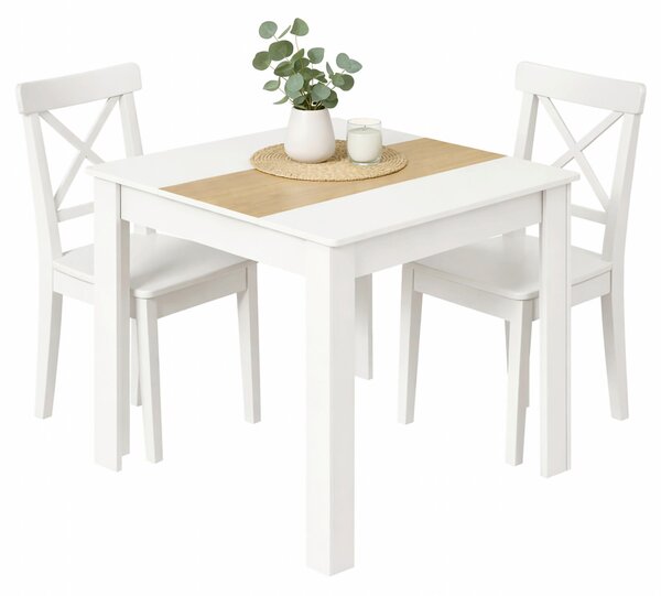JEDÁLENSKÝ STÔL, biela, dub medový, 80/80/75 cm MID.YOU - Online Only jedálne, Online Only