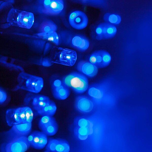 Vonkajšia LED vianočná reťaz - modrá, 10m, 100 LED