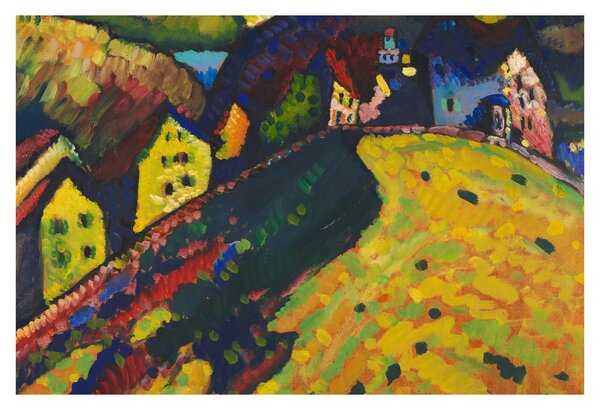 Obraz - Vasily Kandinsky, Houses at Murnau, reprodukcia (90x60 cm)
