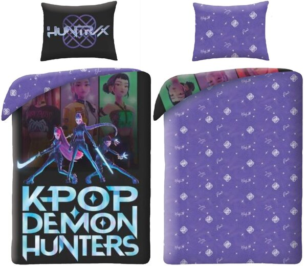 Posteľné obliečky z mikrovlákna KPop Demon Hunters – HUNTR/X - motív Battle Mode - 70x90 cm + 140x200 cm
