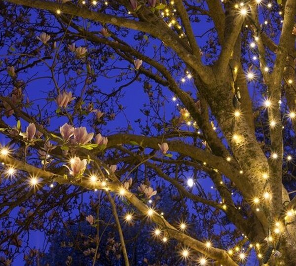Vonkajšia LED vianočná reťaz - teplá biela, 5m, 50 LED