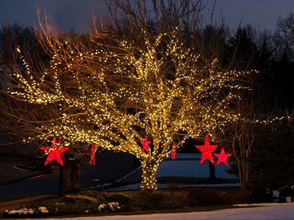 Vonkajšia LED vianočná reťaz - teplá biela, 5m, 50 LED