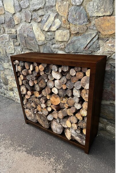Stora Záhradný drevník 120 x 120 x 40 cm, corten CORGARDEN 1036