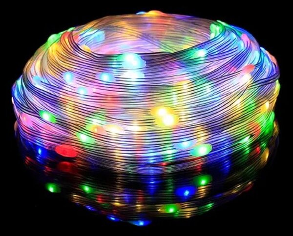 Vonkajší svetelný vianočný reťaz so šípkovými diódami, rôznofarebná, 50m, 500 LED, 8 programov
