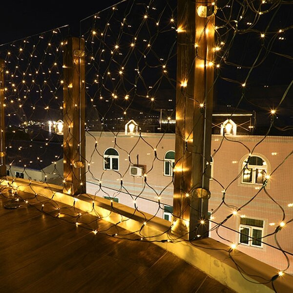Vnútorná svetelná sieť, 2m*1m, 160 LED, teplá biela, 8 programov