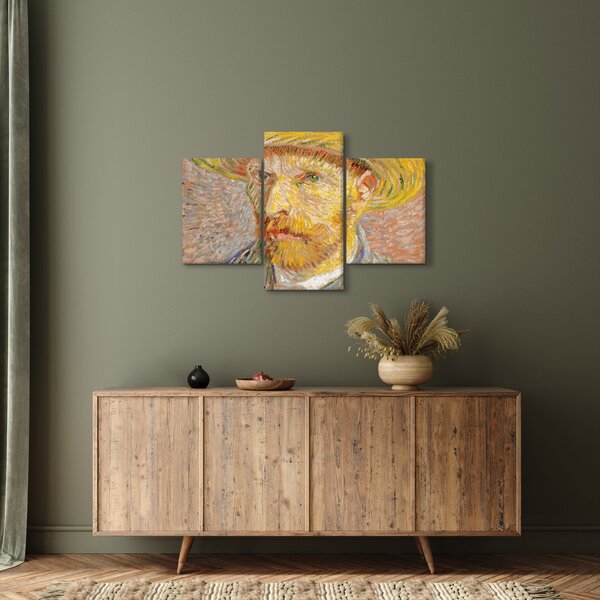 Obraz - Vincent van Gogh, Self-Portrait with a Straw Hat (The Potato Peeler), reprodukcia (90x60 cm)