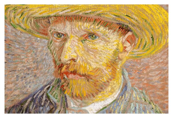 Obraz - Vincent van Gogh, Self-Portrait with a Straw Hat (The Potato Peeler), reprodukcia (90x60 cm)