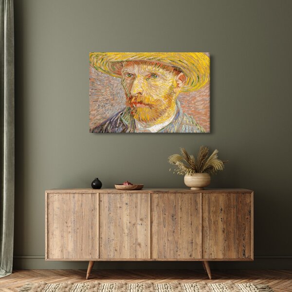 Obraz - Vincent van Gogh, Self-Portrait with a Straw Hat (The Potato Peeler), reprodukcia (90x60 cm)
