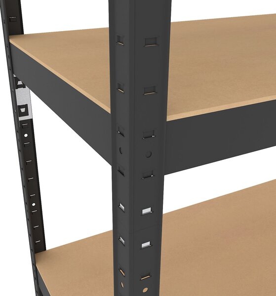 Kovový regál ECONOMY 220x90x45 6 políc - čierna
