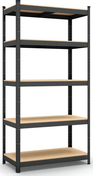 Kovový regál ECONOMY 180x90x30 5 políc - lakovaný čierny