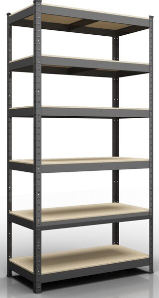 Kovový regál ECONOMY 220x90x45 6 políc - čierna