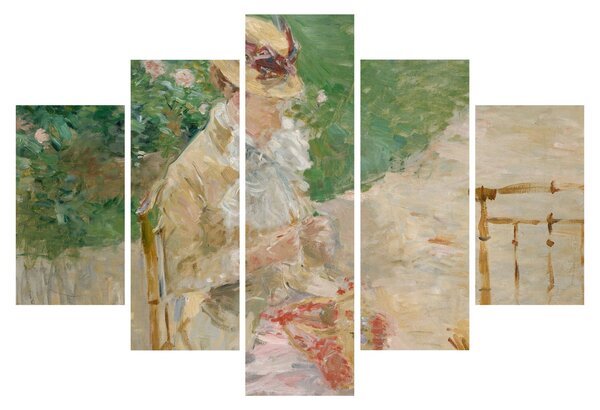 Obraz - Berthe Morisot, Young Woman Knitting, reprodukcia (150x105 cm)
