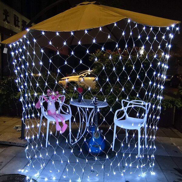 Vnútorná svetelná sieť, 2m*1m, 160 LED, studená biela, so zábleskami