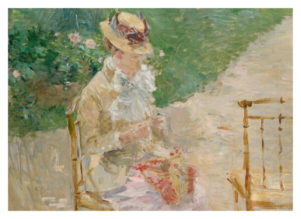 Obraz - Berthe Morisot, Young Woman Knitting, reprodukcia (70x50 cm)