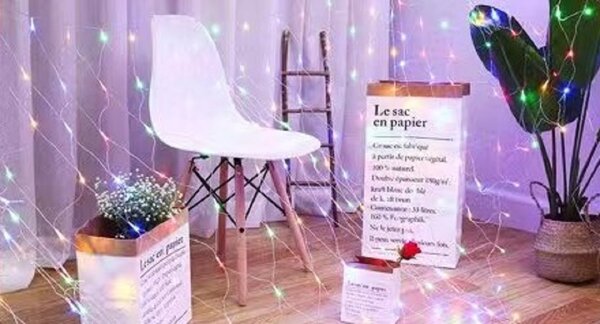 Vnútorná svetelná sieť, 2m*1m, 160 LED, rôznofarebná, so zábleskami