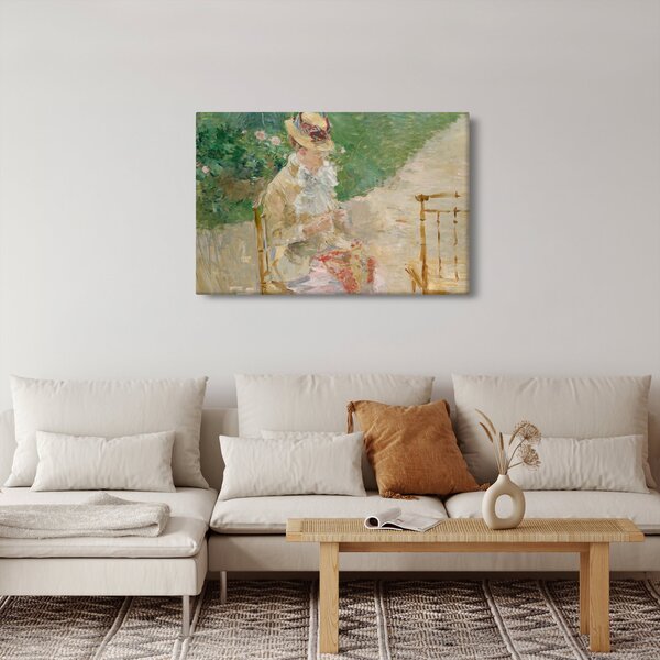 Obraz - Berthe Morisot, Young Woman Knitting, reprodukcia (90x60 cm)