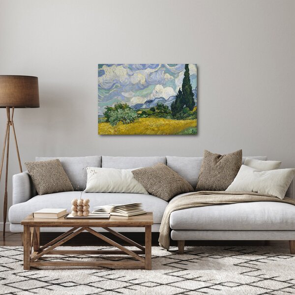 Obraz - Vincent van Gogh, Wheat Field with Cypresses, reprodukcia (70x50 cm)
