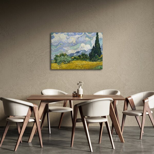 Obraz - Vincent van Gogh, Wheat Field with Cypresses, reprodukcia (70x50 cm)