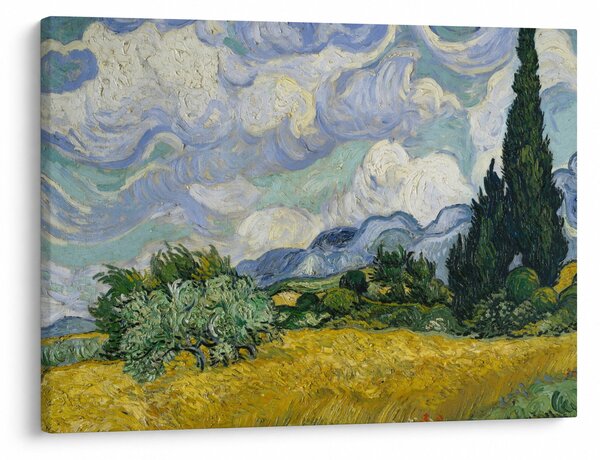 Obraz - Vincent van Gogh, Wheat Field with Cypresses, reprodukcia (70x50 cm)