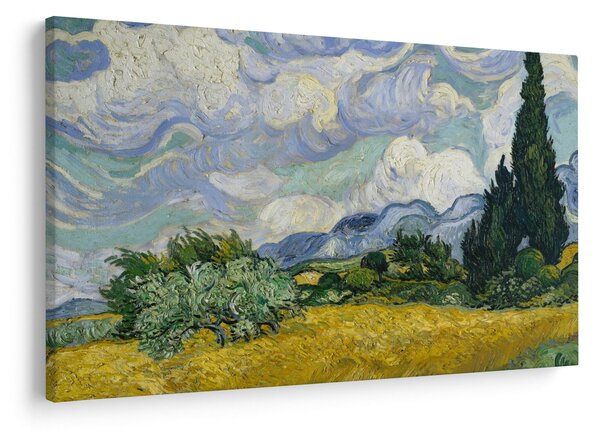 Obraz - Vincent van Gogh, Wheat Field with Cypresses, reprodukcia (90x60 cm)