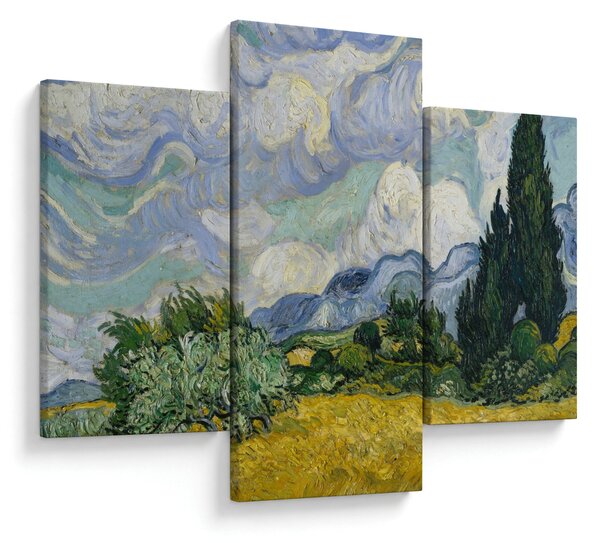 Obraz - Vincent van Gogh, Wheat Field with Cypresses, reprodukcia (90x60 cm)