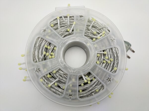 Vnútorná vianočná reťaz, studená biela, 260 LED, 48m
