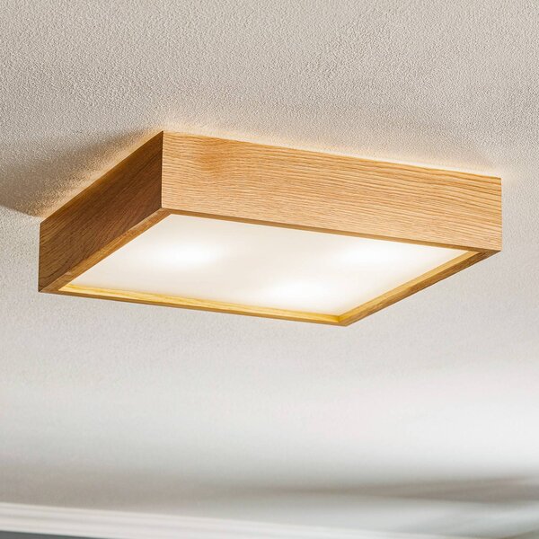 Stropné svietidlo Quatro DR drevený rám, 38,5 cm, Svetlé drevo, Obývacia izba / jedáleň, Drevo, Moderný, Stropné svetlo