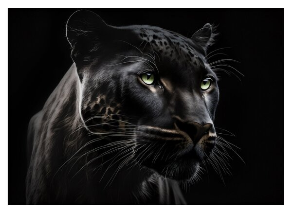 Sklenený obraz - Čierny panter (70x50 cm)
