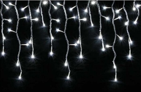 Vianočný vnútorný LED svetelný záves so zábleskami, 3m, 120 LED, prepojiteľný, rôzne farby na výber Barva: Studená bílá