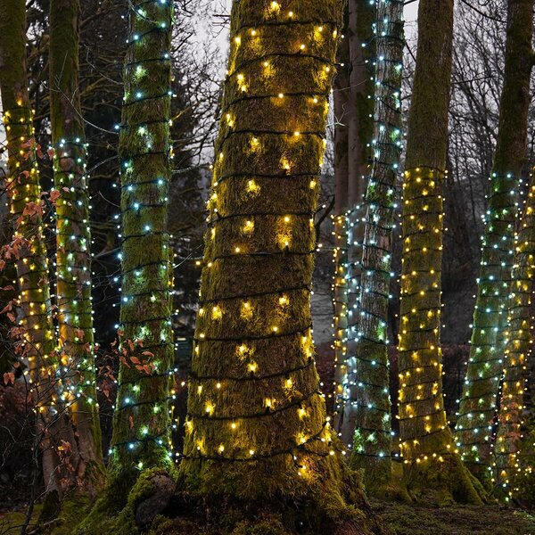 Vonkajšia LED vianočná reťaz PROFI, čierny kábel, teplá biela, 10m, 100 LED