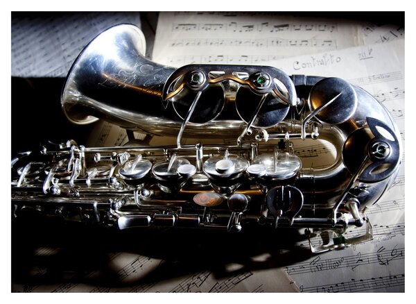 Sklenený obraz - Saxofón (70x50 cm)