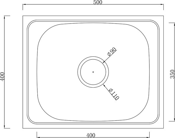 Erga HD, 1-komorový oceľový drez 500x400x210 mm, dekor satén, ERG-MLS-HD4050S
