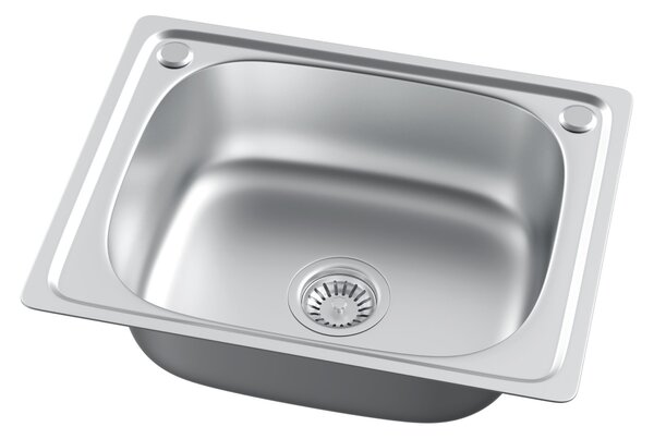 Erga HD, 1-komorový oceľový drez 500x400x210 mm, dekor satén, ERG-MLS-HD4050S