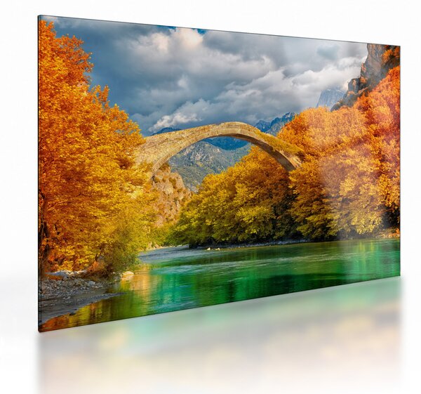 Sklenený obraz - Konitsa most (70x50 cm)