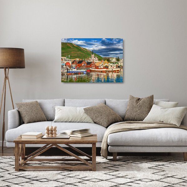Sklenený obraz - Húsavík (70x50 cm)