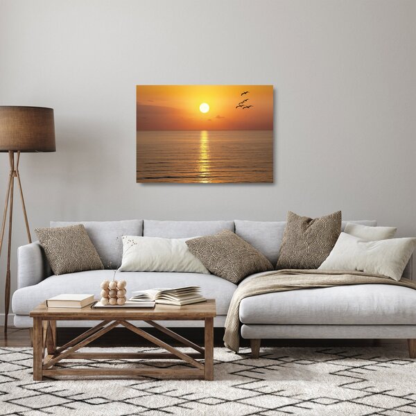 Sklenený obraz - Západ slnka nad oceánom (70x50 cm)