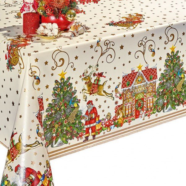 Obrus ​​PVC D-23A - vianočné - Rolka 140cm x 20m