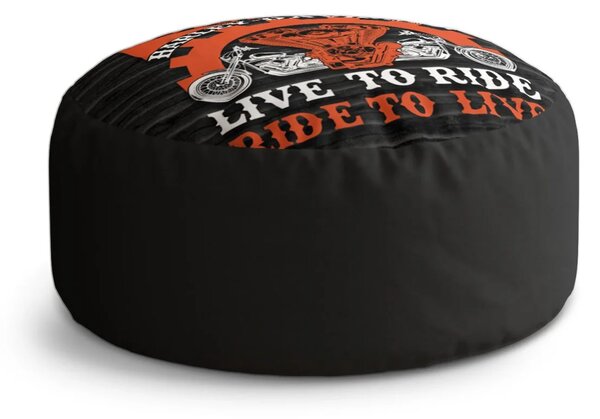 Sablio Taburet Circle Harley-Davidson Live to ride, ride to live: 38x48 cm