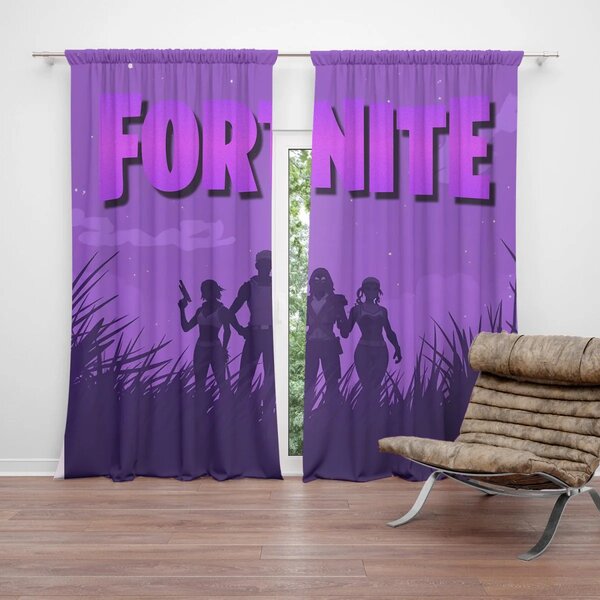 Sablio Záves FORTNITE Fialová silueta: 2ks 140x250cm